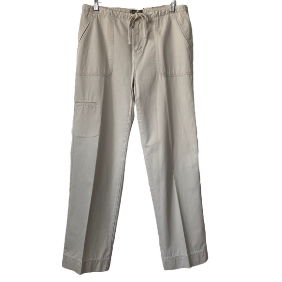 Vintage Eddie Bauer Cargo cotton pants tan 10 - Picture 1 of 10
